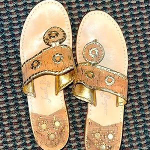 JACK ROGERS GOLD SANDALS
